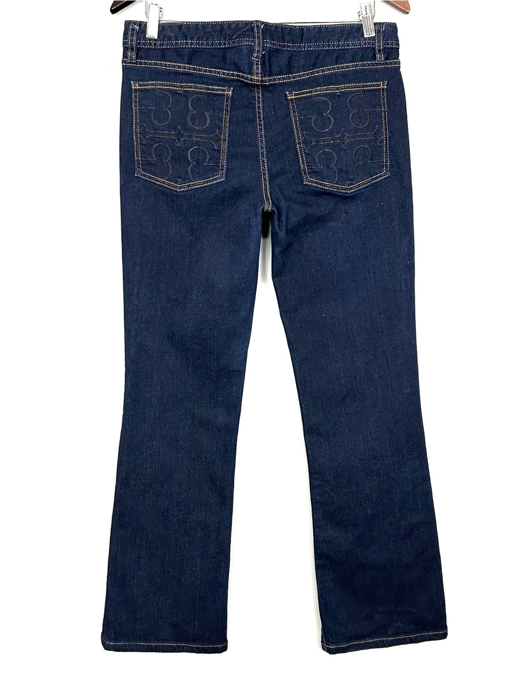 Tory Burch Classic Tory Boot Jeans Women’s Size 30 Embroidered Logo Pockets